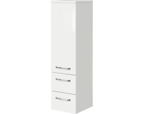Armoire haute avec une porte et deux tiroirs pour la salle de bain