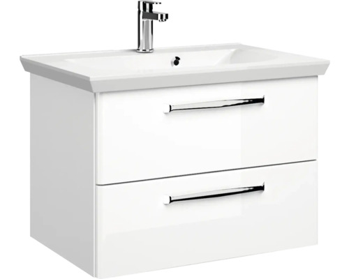 Waschbeckenunterschrank mit zwei Schubladen und Armatur