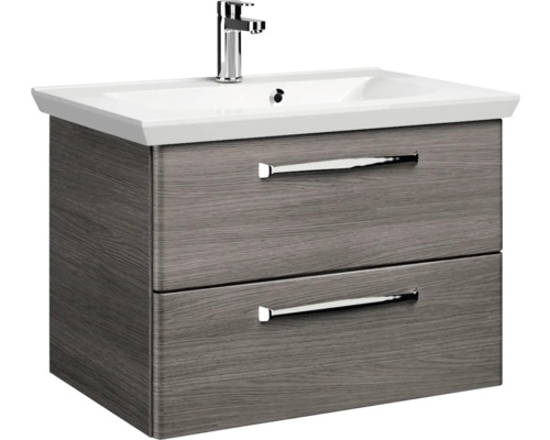 Waschtischunterschrank mit zwei Schubladen und Aufsatzwaschbecken