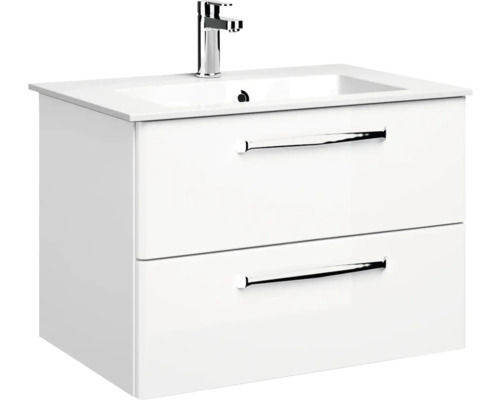Waschtischunterschrank mit zwei Schubladen und Waschbecken