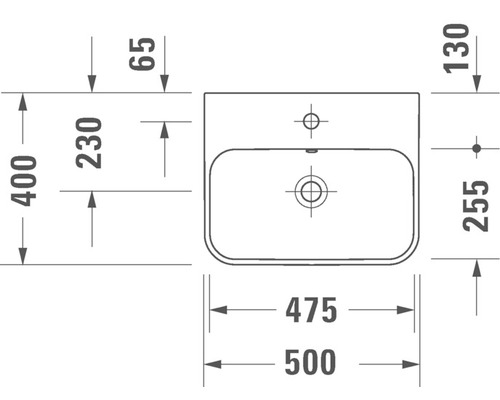 Schéma d''un lavabo avec dimensions