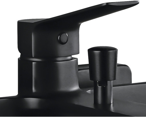 Vue détaillée d''un robinet avec levier et garniture de vidange