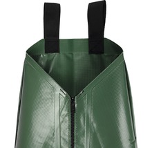 Tablier de jardin vert avec bretelles noires et fermeture éclair