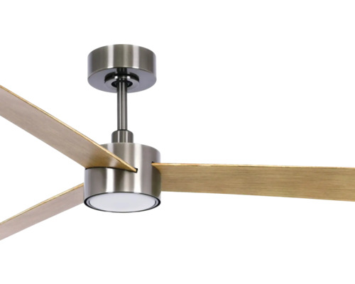 Ventilateur de plafond avec pales en bois et éclairage