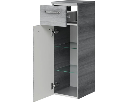 Meuble haut de salle de bains ouvert avec tiroir et étagères