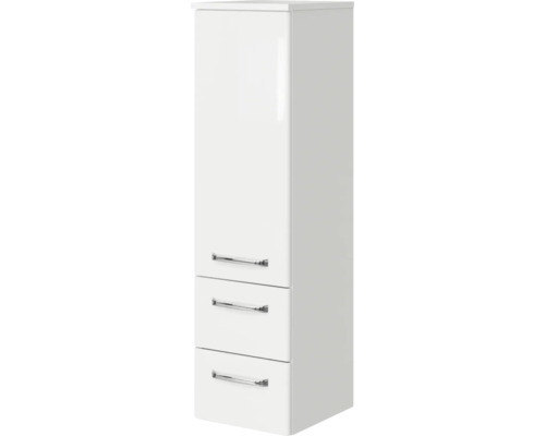 Armoire haute avec porte et deux tiroirs pour la salle de bain