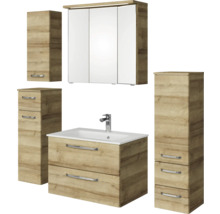 Set de meubles de salle de bains pelipal Kumba 137 cm chêne riviera 6 pièces 99.777121473