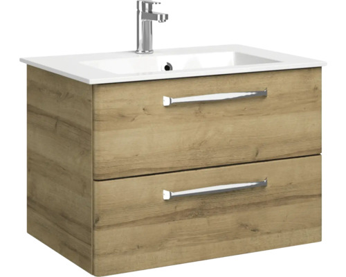 Waschtischunterschrank mit zwei Schubladen, Waschbecken und Armatur