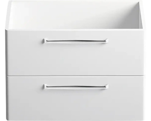 Weißer Badezimmerunterschrank mit zwei Schubladen