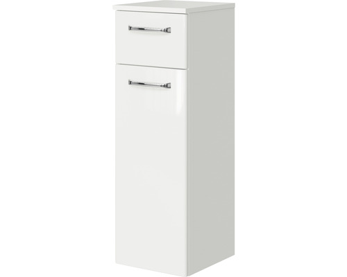 Weißer Badezimmer-Unterschrank mit zwei Schubladen und Griffen