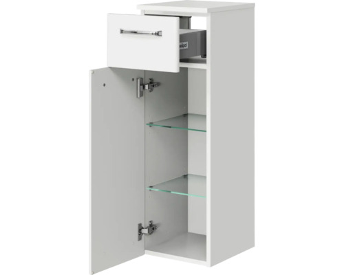 Badezimmerschrank mit Schublade, Tür und Glaseinlegeböden
