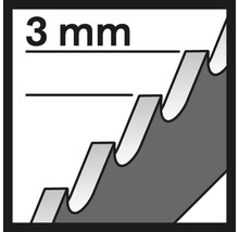 Symbole pour un espacement des dents de 3 millimètres