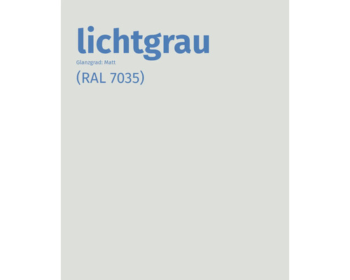 Couleur gris clair, degré de brillance mat, RAL 7035