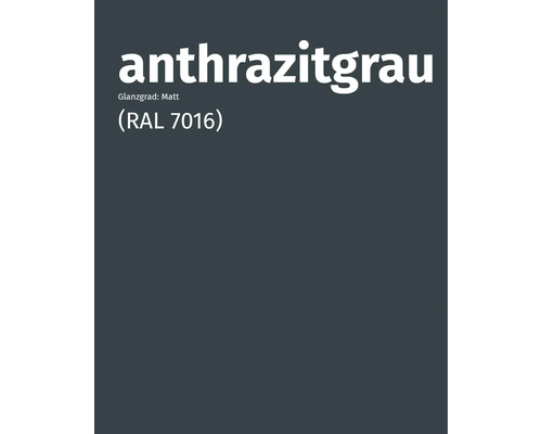 Anthrazitgraue Farbe mit matter Oberfläche (RAL 7016)