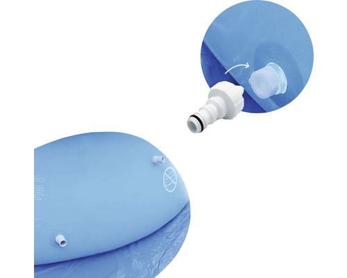 Vue détaillée d''une piscine avec vanne de vidange et raccord