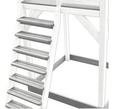 Gros plan d''un escalier en bois pour une tour de jeux