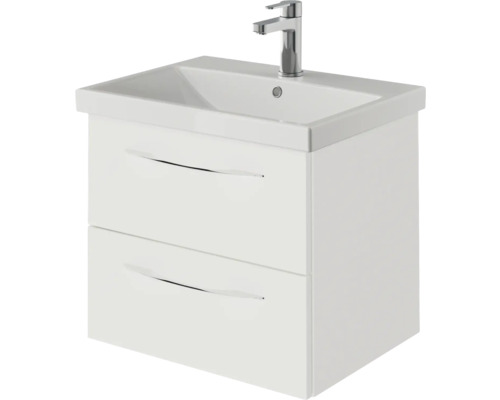Waschtischunterschrank mit zwei Schubladen und Waschbecken inklusive Armatur