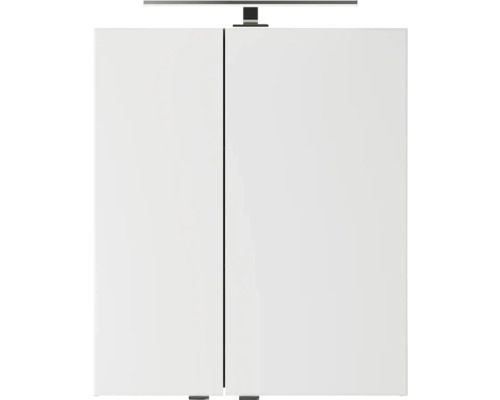 Weißer Bad Spiegelschrank mit Beleuchtung.