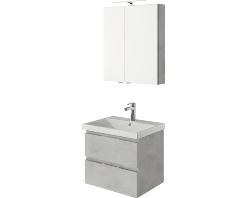 Waschtischunterschrank mit Waschbecken und Spiegelschrank für das Badezimmer