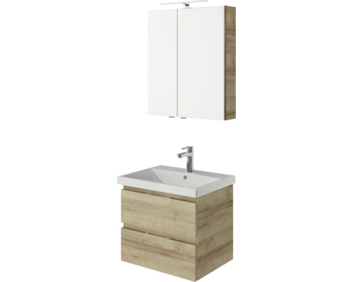 Waschtisch mit Waschbecken und Spiegelschrank für das Badezimmer