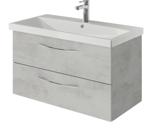 Waschtischunterschrank mit zwei Schubladen und Waschbecken