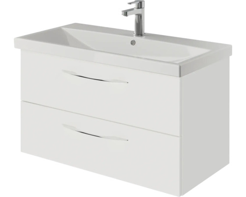 Meuble sous-vasque avec deux tiroirs et vasque à poser