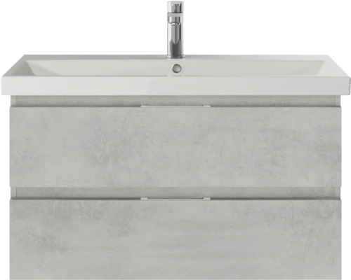 Meuble sous-vasque avec deux tiroirs et lavabo à poser