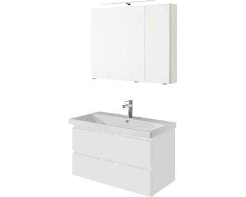 Waschtischunterschrank mit Waschbecken und Spiegelschrank für Badezimmer