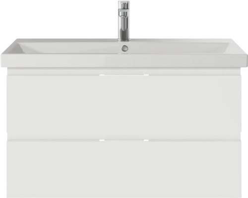 Waschtischunterschrank mit zwei Schubladen und Aufsatzwaschbecken