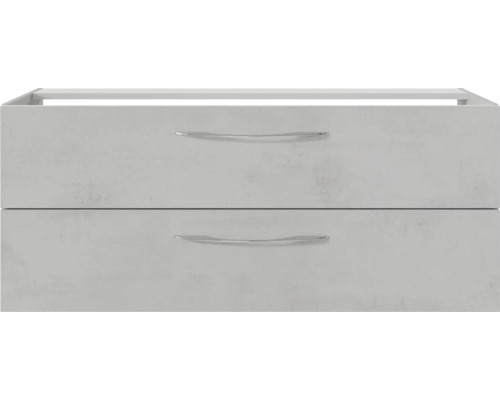 Meuble sous-lavabo avec deux tiroirs et poignées