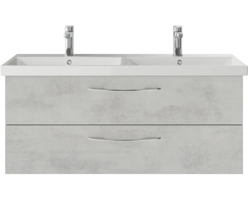 Meuble sous-lavabo avec deux vasques et deux tiroirs