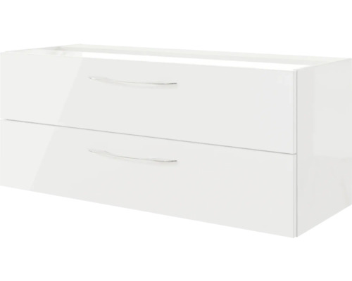 Meuble sous-lavabo avec deux tiroirs et poignées