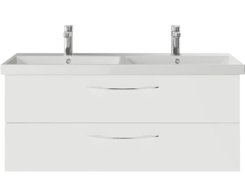 Meuble sous-lavabo avec deux vasques et deux tiroirs