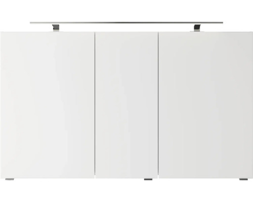 Meuble de salle de bain blanc avec trois portes