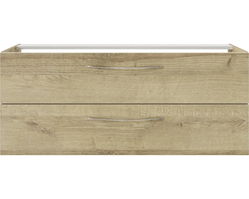 Meuble bas avec deux tiroirs en décor bois