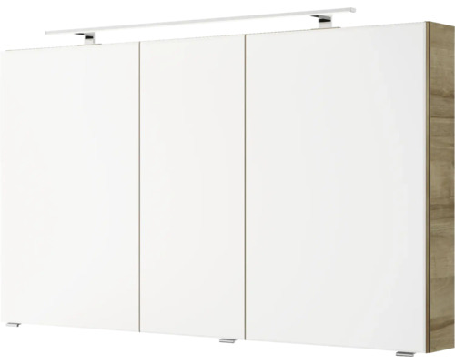 Armoire à trois portes, blanc et aspect bois