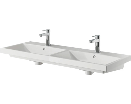 Double vasque avec deux robinets