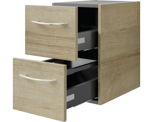 Caisson de bureau avec deux tiroirs aspect bois