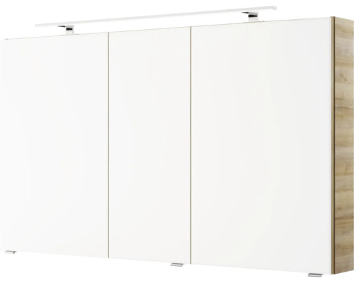 Armoire à vêtements avec trois portes et éclairage