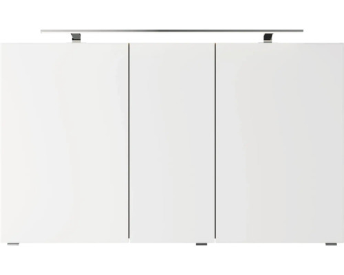 Meuble de salle de bains blanc avec trois portes