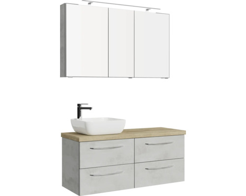 Ensemble de salle de bains moderne avec lavabo, meuble sous-vasque et armoire de toilette