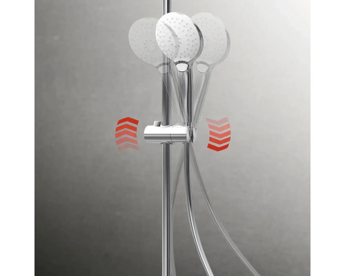 Barre de douche avec support réglable et pommeau de douche