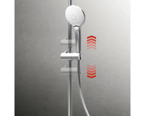 Barre de douche avec douchette à main et flexible de douche