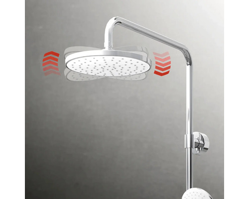 Barre de douche avec pomme de douche pivotante