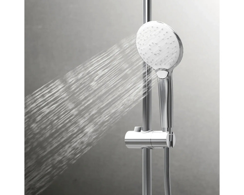 Barre de douche avec douchette à main et jet d''eau