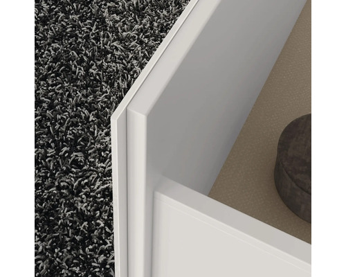 Vue détaillée d''un tiroir blanc avec intérieur