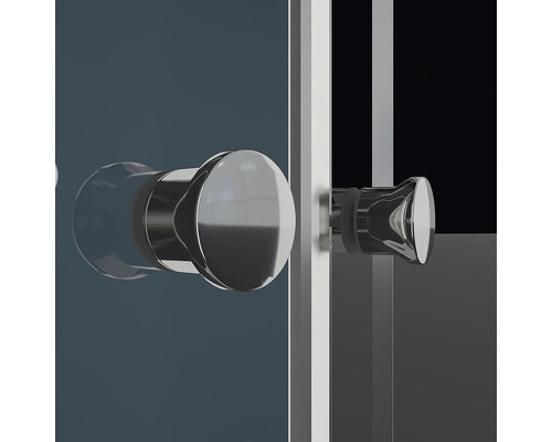 Vue détaillée d''une porte de douche avec poignée