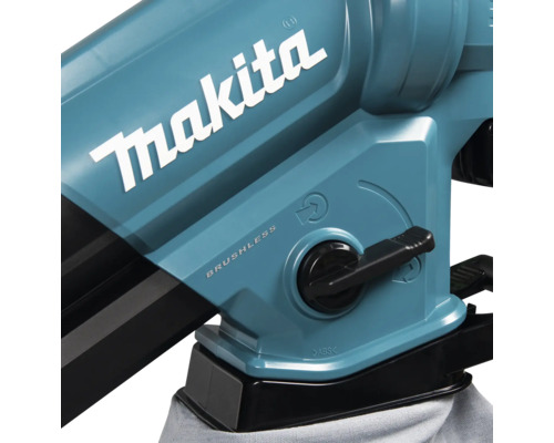 Makita Logo auf einem Gebläse mit Bürstenlos-Technologie