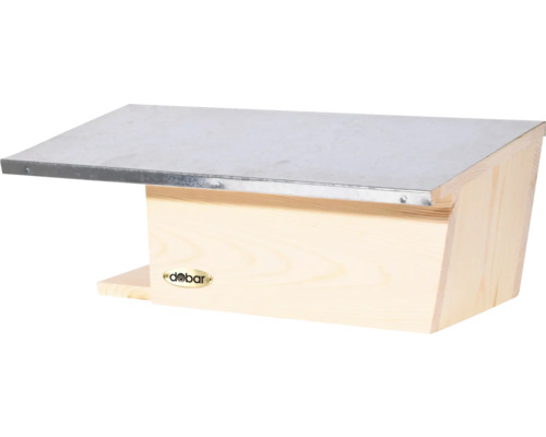 Vogelhaus aus Holz mit Metalldach