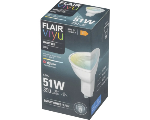 Ampoule réflecteur LED FLAIR Viyu à intensité lumineuse variable GU10/5W(51W) 350 lm 2000-5000 K - compatible avec SMART HOME by hornbach